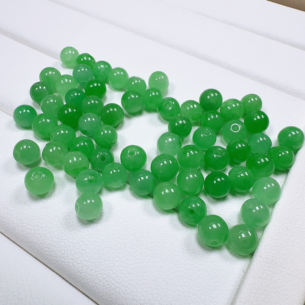 天然缅料A货 冰阳绿 散珠6mm  多样性发一