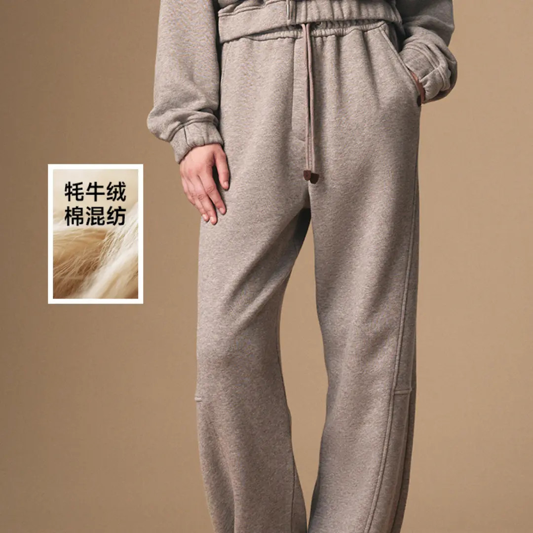 Teenie Weenie小熊加绒卫裤女25年冬季新款TTTM254TW1A