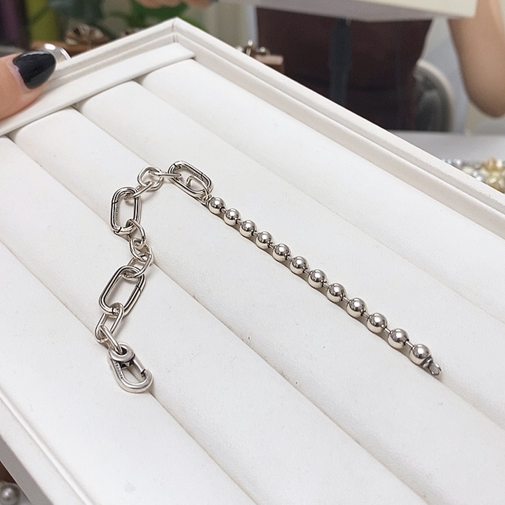 皮质足银925手链延长链多用