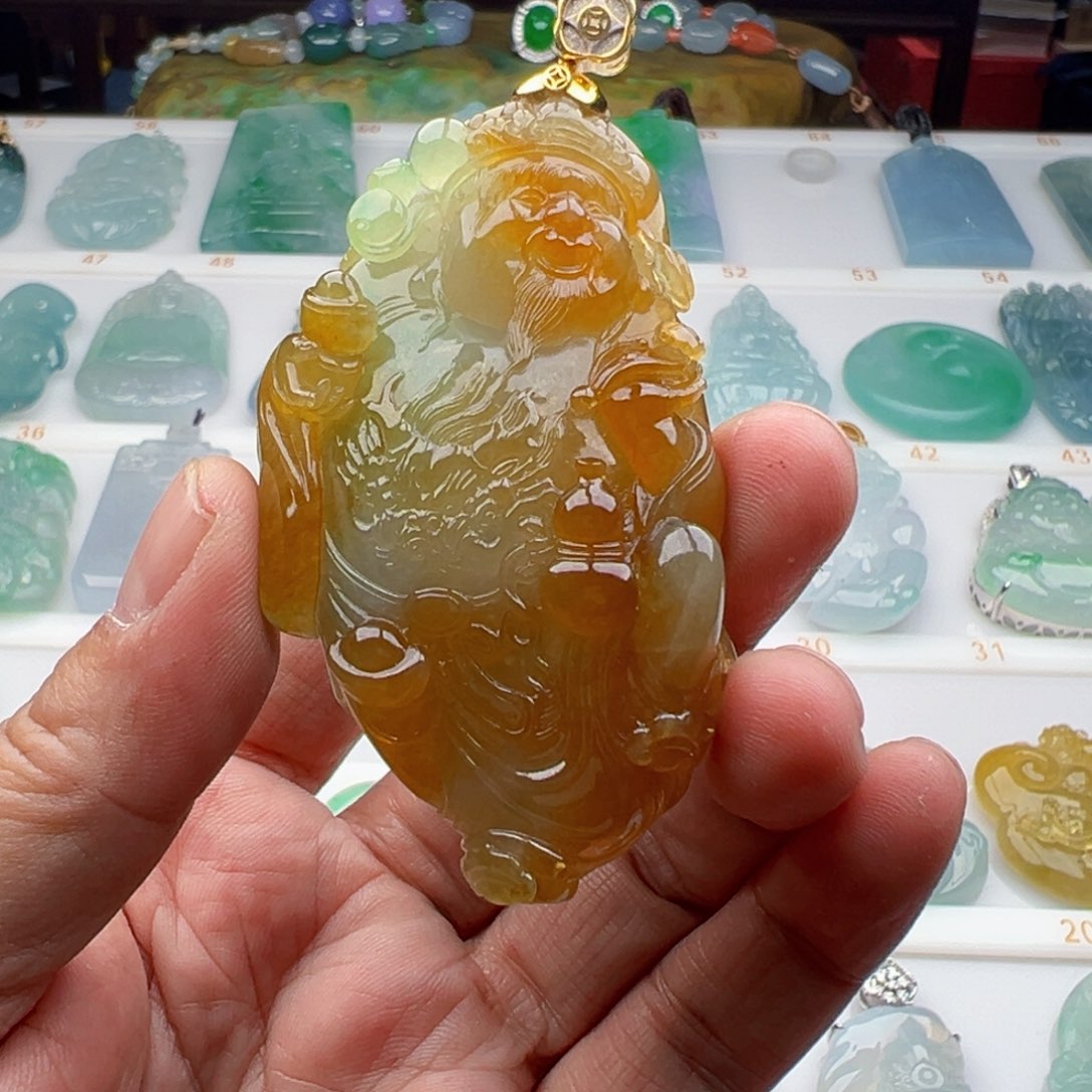 翡翠颈饰未镶嵌明**风天然缅甸翡翠吊坠