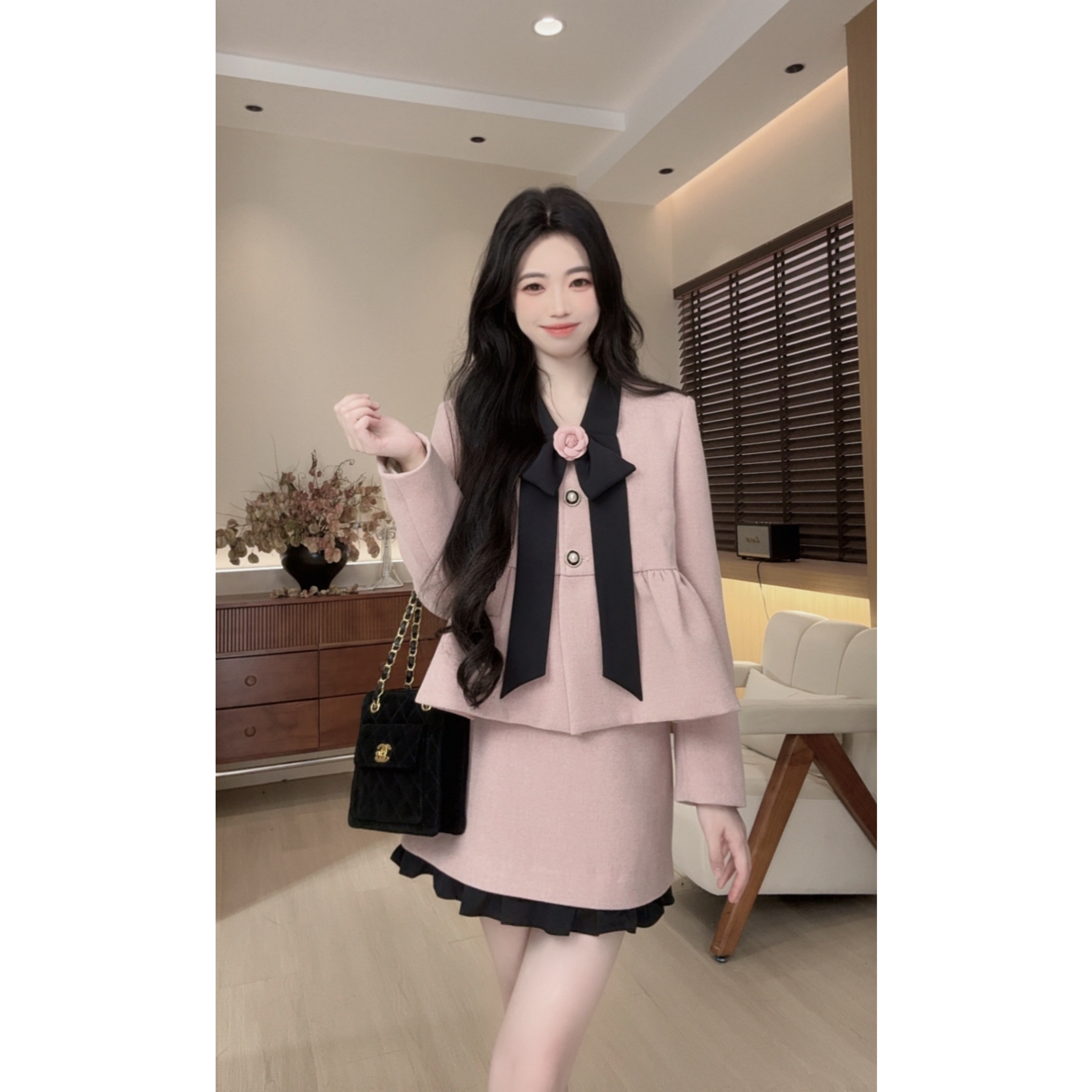 YOUERDENG 【玫瑰物语】玲莉专属 羽绒显瘦气质显白羊毛套装小香