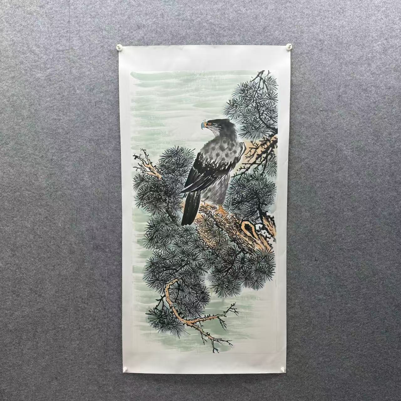 【老鹰图】雷百寿170*70cm手绘礼盒作品