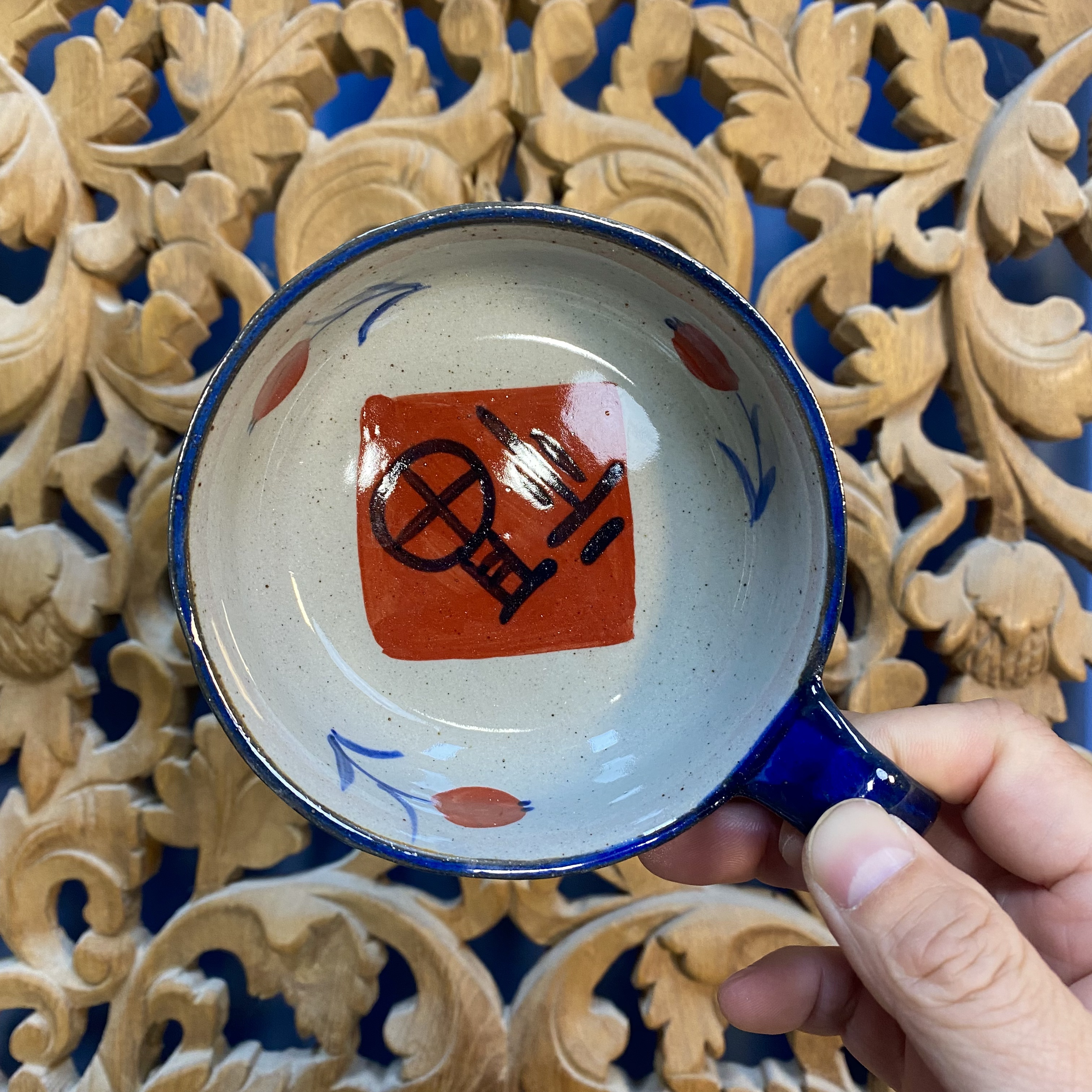 高颜值手绘福字醋碟