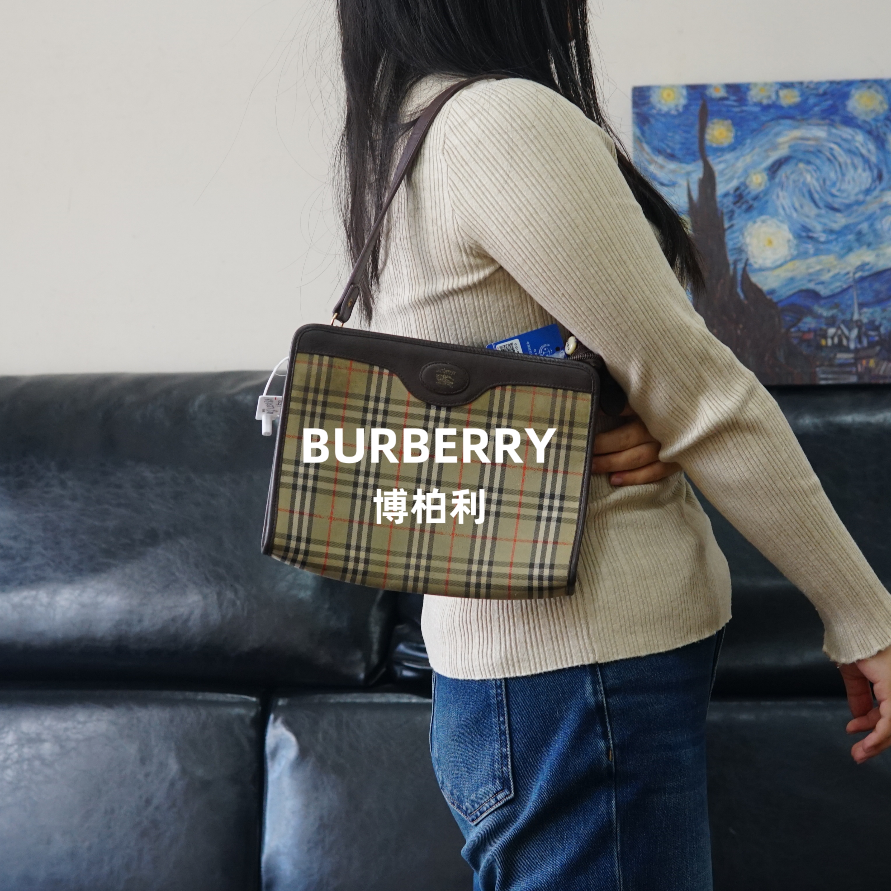 95新 BURBERRY/博柏利 巴宝莉/格纹单肩包/WJ12513041/3041