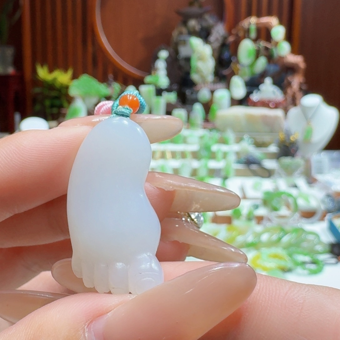 和田玉白玉知足常乐未镶嵌