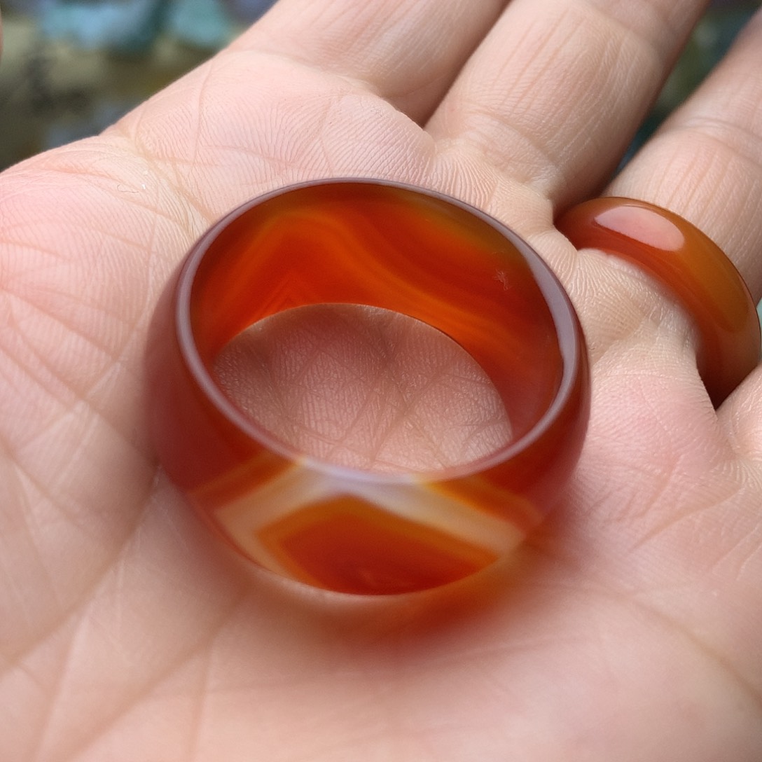 玛瑙/玉髓珠宝奇石未镶嵌板指