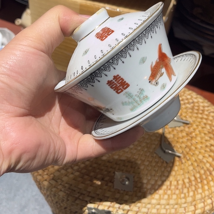 景德镇陶瓷盖碗微瑕