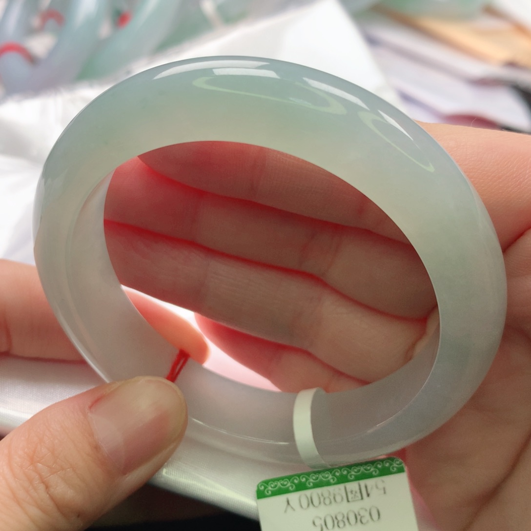 翡翠未镶嵌手镯5455圈