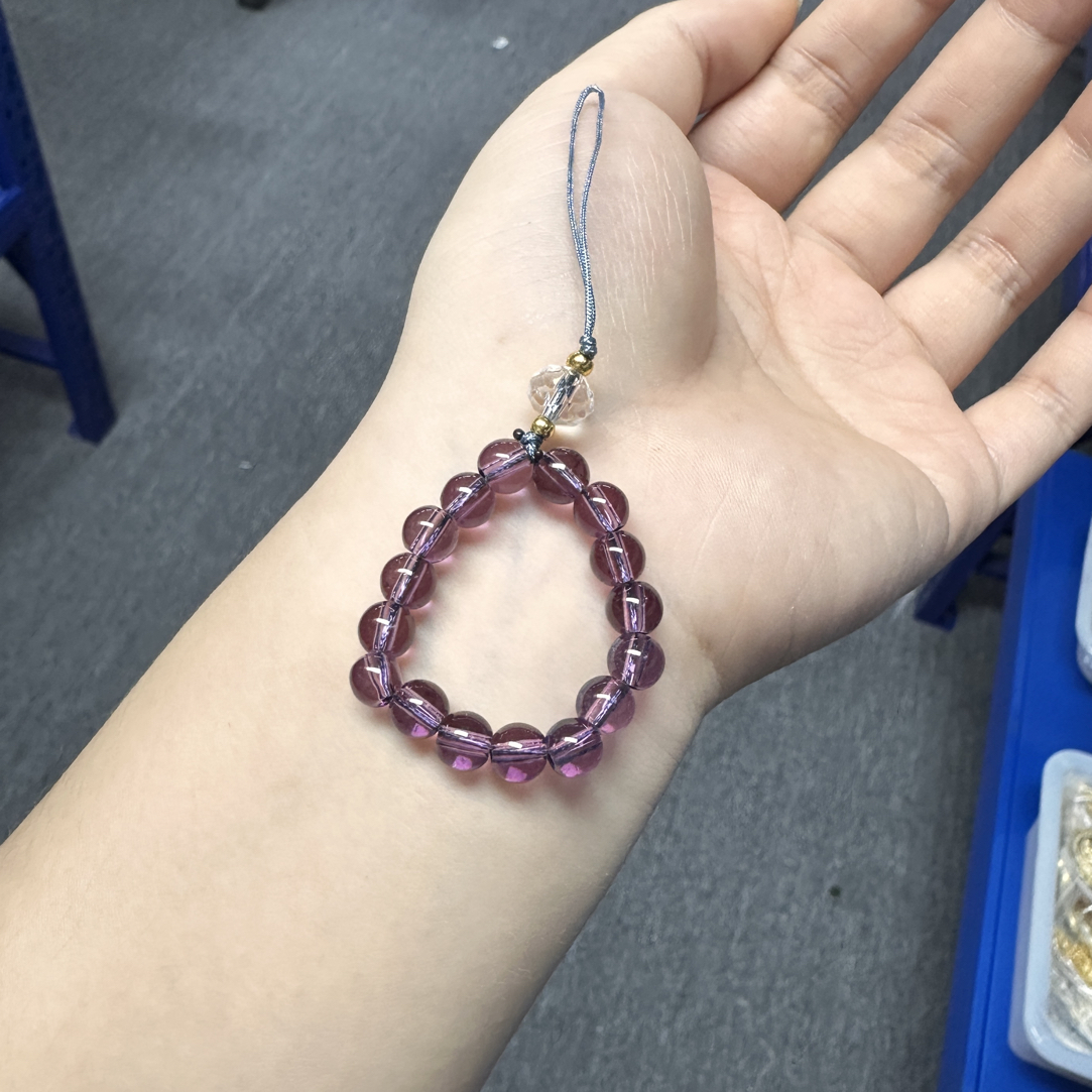 小帅的珠宝仓—福利款紫水卡6毫米手机挂