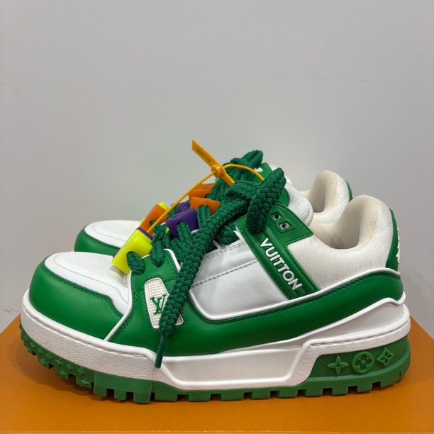95新 LouisVuitton/路易威登 41.5码trainer 白绿胖丁 板鞋