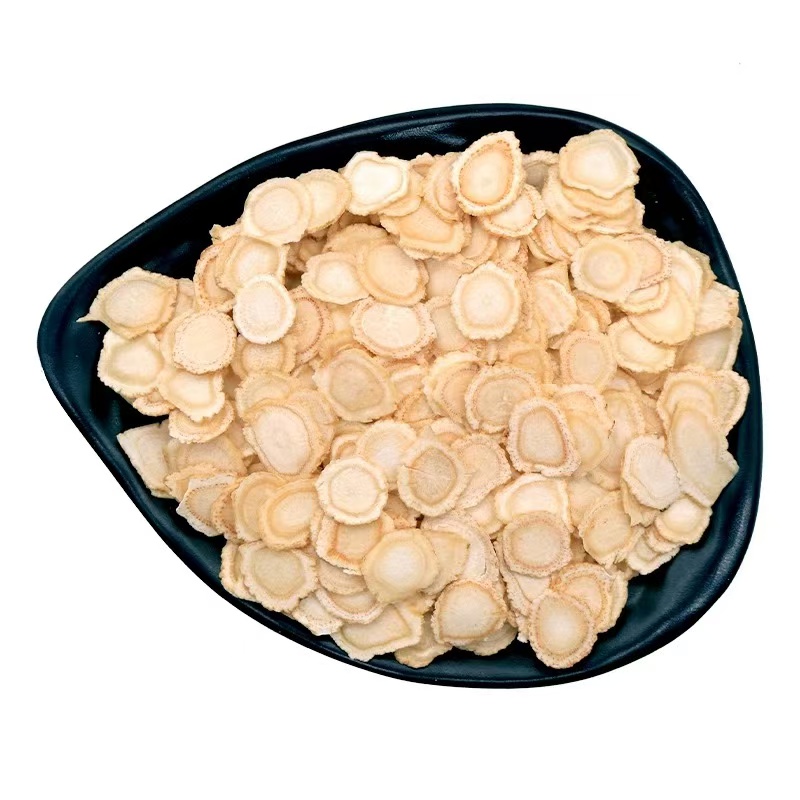 手工白参片自然晾晒