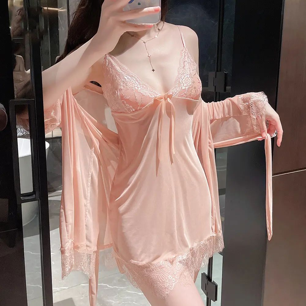蕾丝大码透明睡衣火辣制服纯欲气质性感风