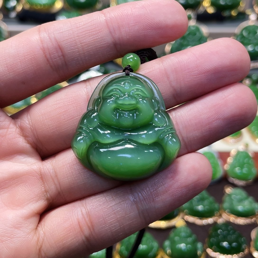 和田玉（碧玉）颈饰未镶嵌佛公34mm