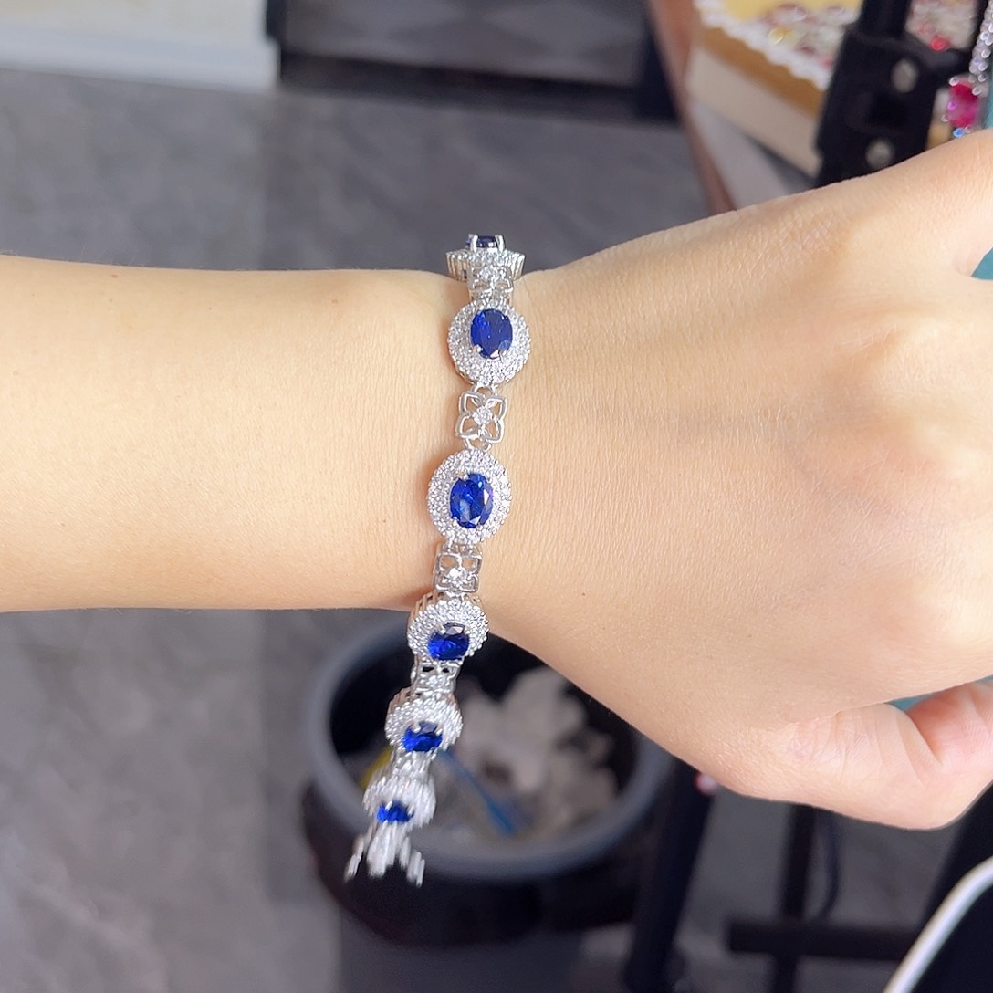 手链蓝宝石银S925镶嵌