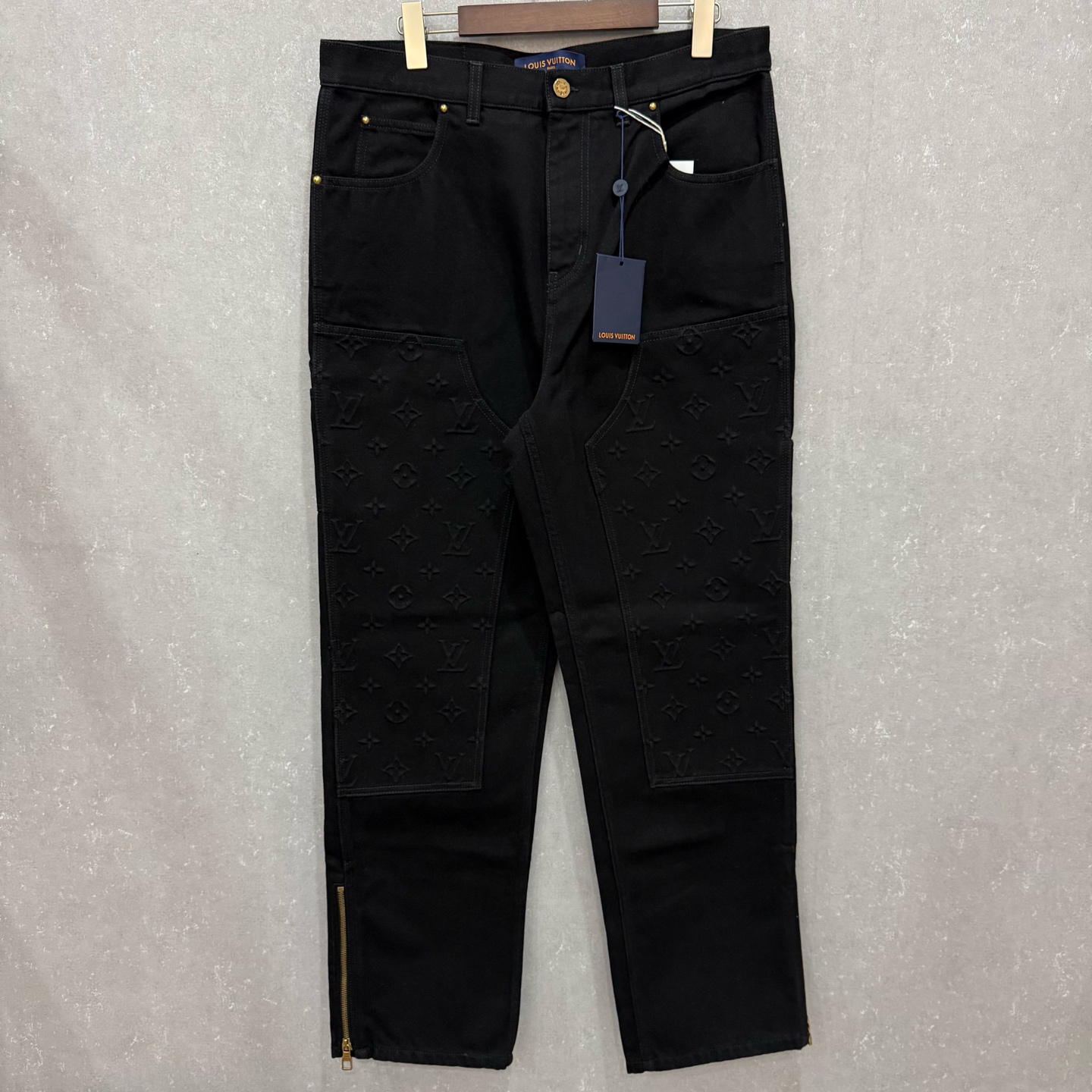 未使用 LouisVuitton/路易威登 浮雕拉链牛仔长裤 34码007310