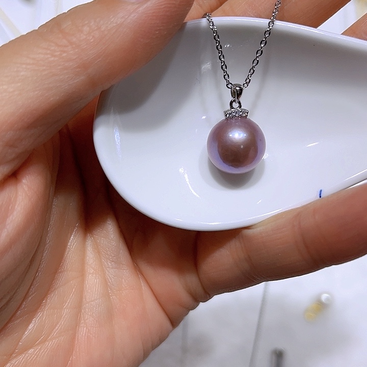 淡水珍珠紫珠睫毛扣合金