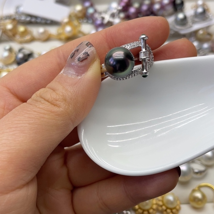 海水珍珠戒指银S925镶嵌