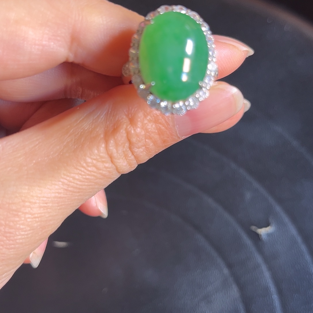 翡翠银S925镶嵌戒指