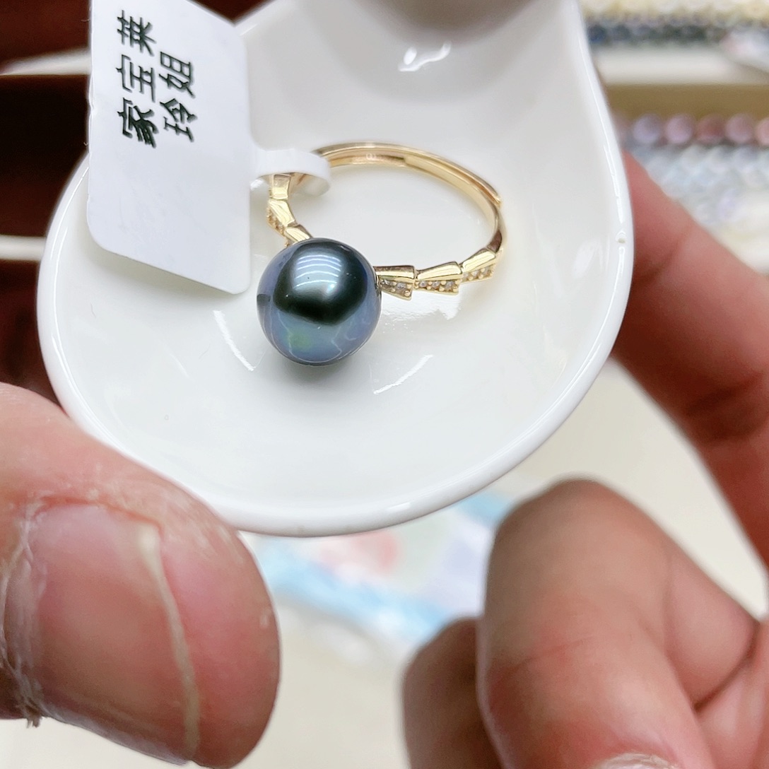 海水珍珠戒指银S925镶嵌