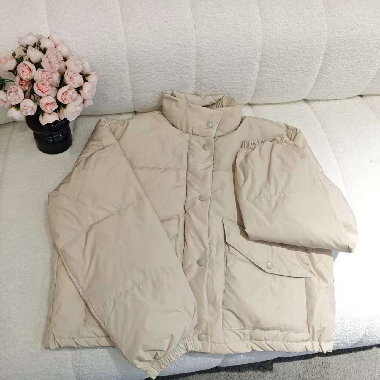 （非市场版）51110宽松立领短款外套厚款冬季字母版立领棉服外套