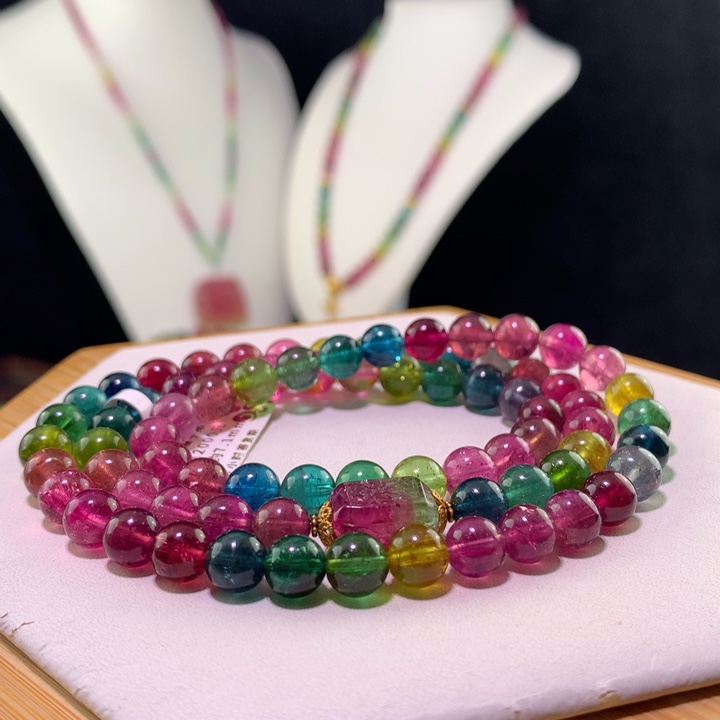 双色碧玺手链未镶嵌