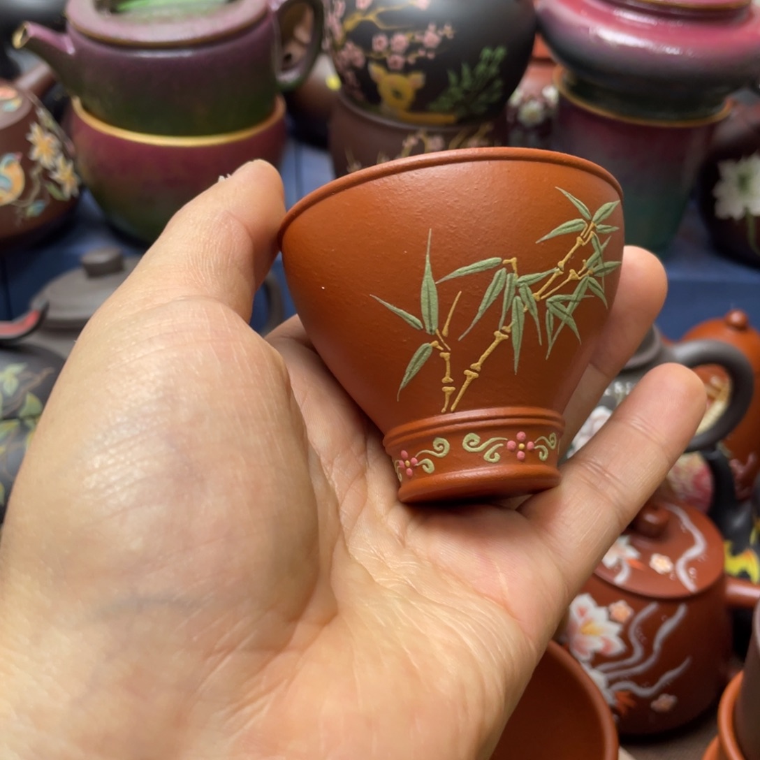 红泥茶杯紫砂主人杯80cc