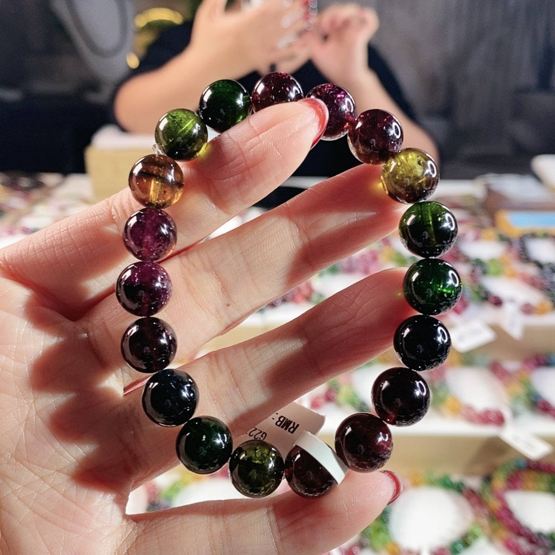 碧玺手串未镶嵌G2275单圈颜色微差