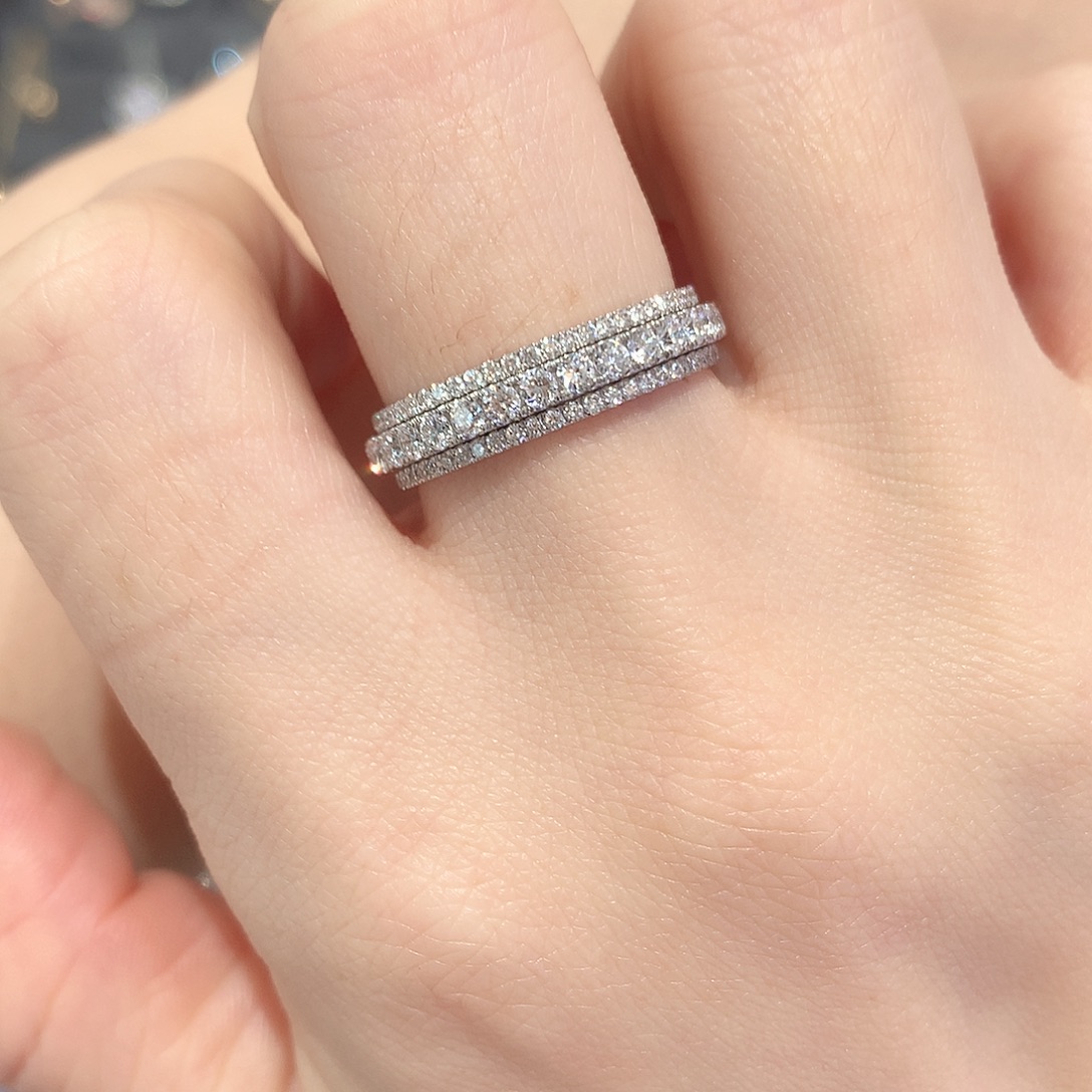 18K金镶嵌实验室培育钻石11圈口