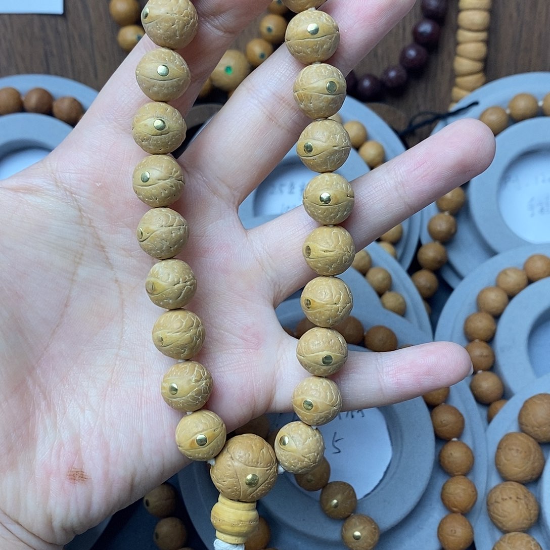 居****凤眼菩提手串保尼泊尔保同树12mm铜钉手串