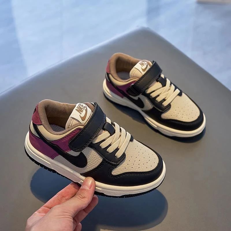 巴拉巴拉AJ童鞋儿童运动鞋春秋加绒真皮男童板鞋低帮软底女童鞋子