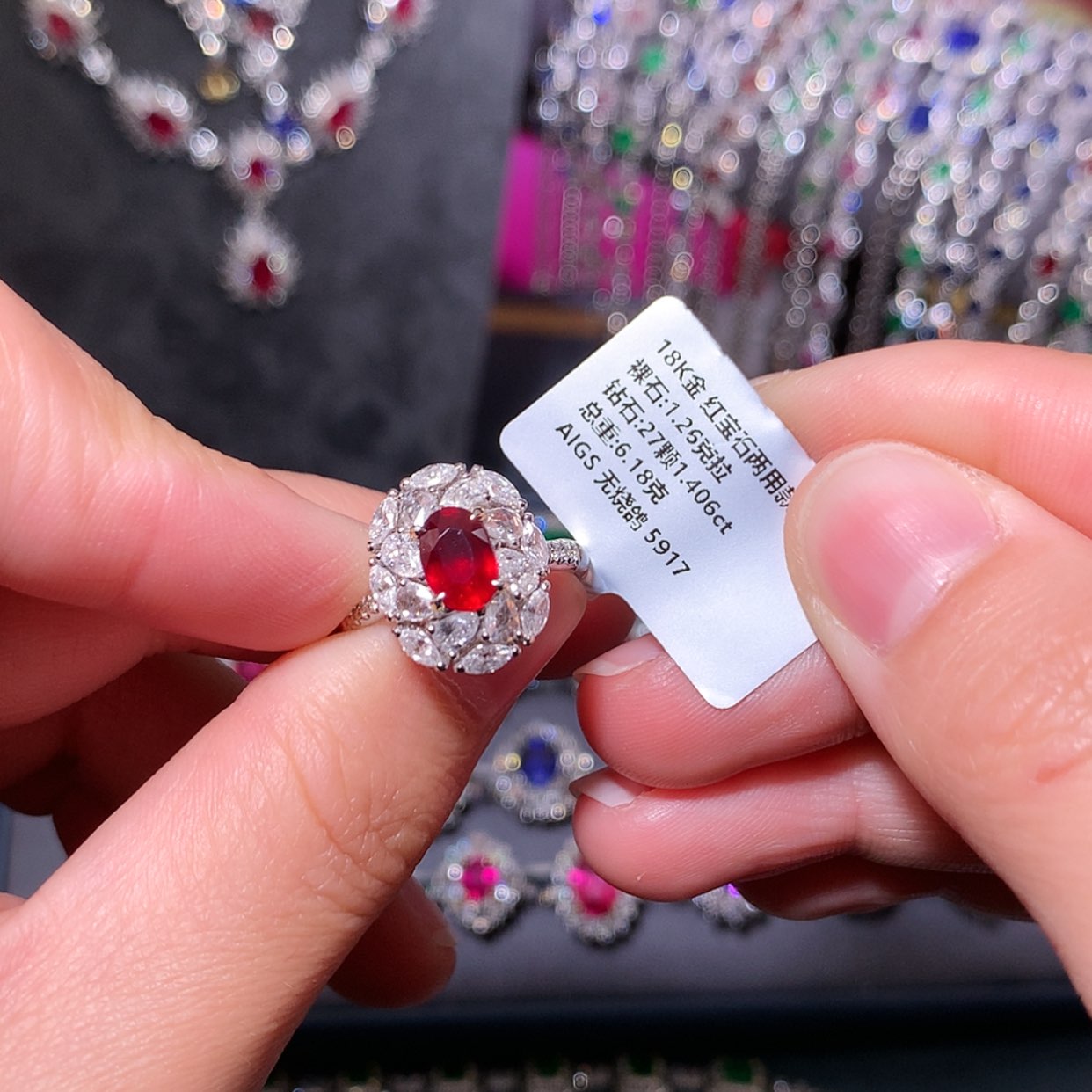 【闪购商品】红宝石戒指18K金镶嵌