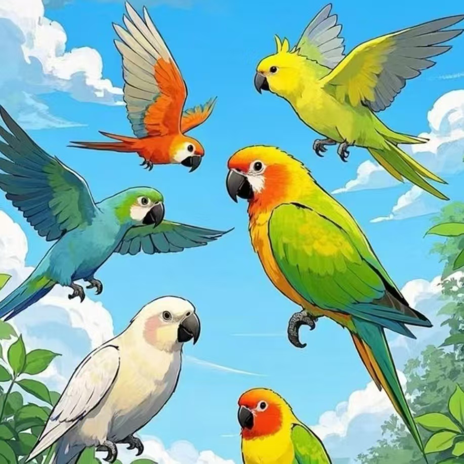  手养宠物活体雏鸟鹦鹉可学舌放飞互动手养亲人手养牡丹