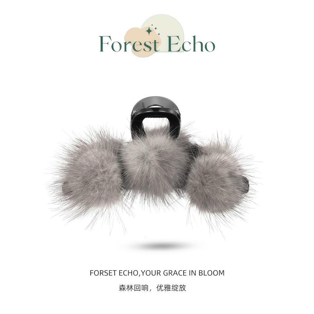 Forest Echo 韩系新款轻奢高级感水钻毛毛鲨鱼夹秋冬马尾抓夹19