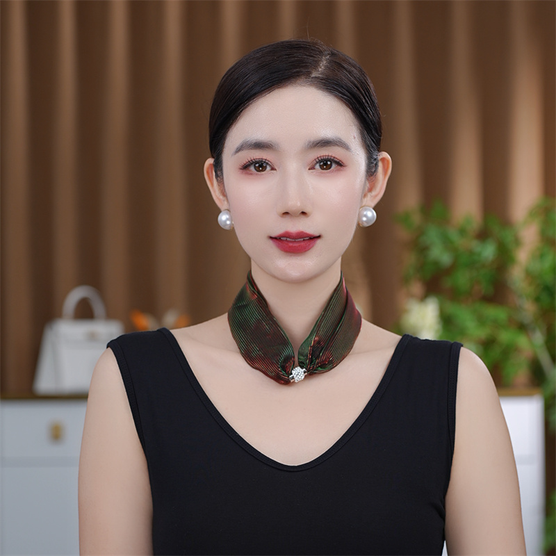 韩版新款时尚百变百搭炫彩护颈纹磁扣围巾丝巾