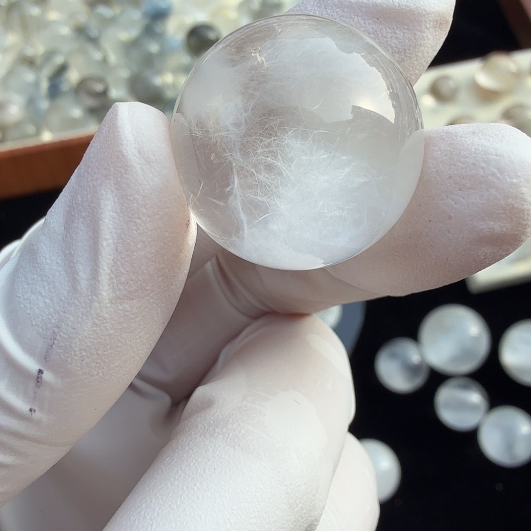 V****水晶珠宝半成品未镶嵌兔毛20.7mm定制不退换