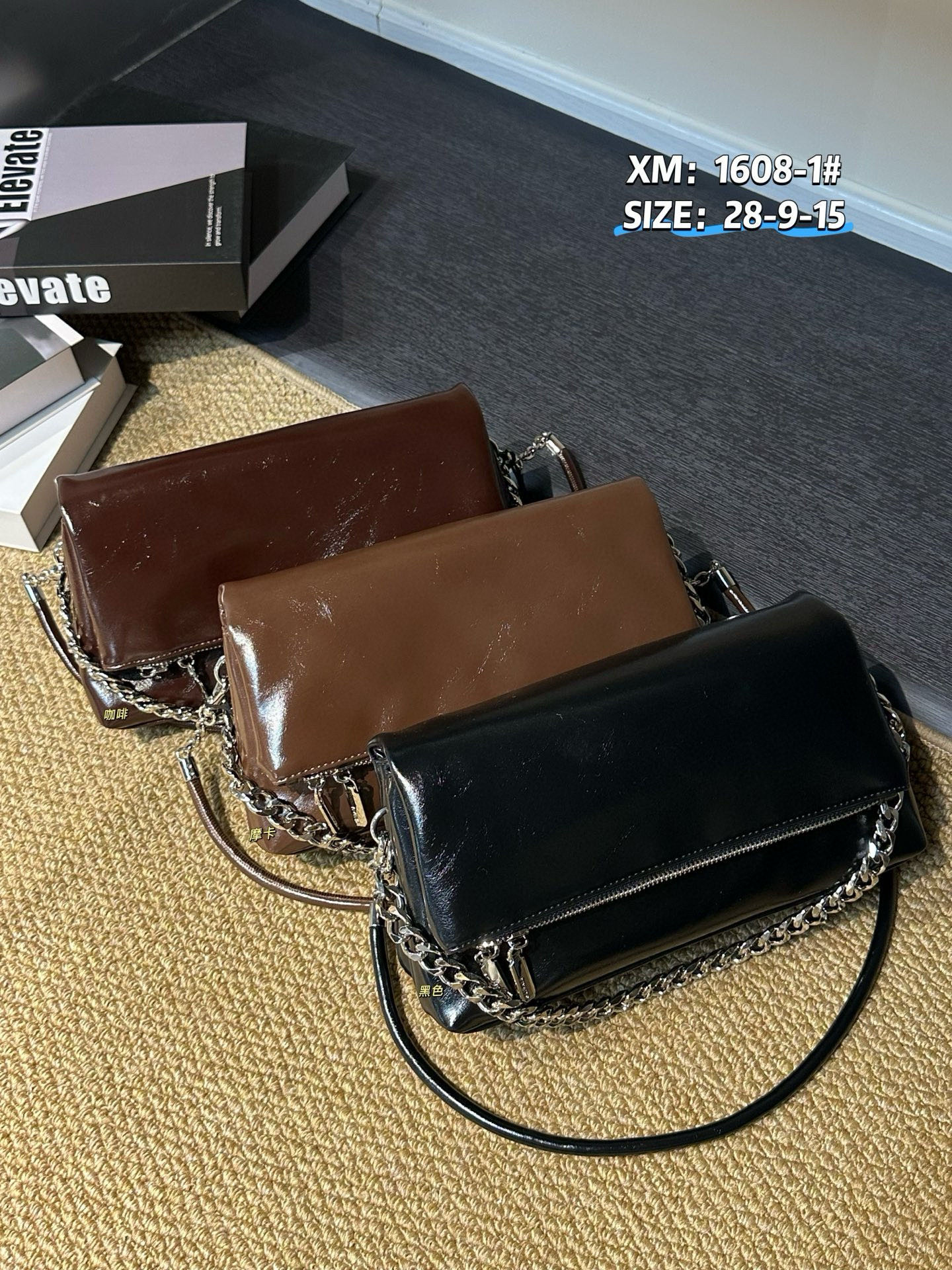 欧美复古时尚通勤斜挎单肩包1608-1