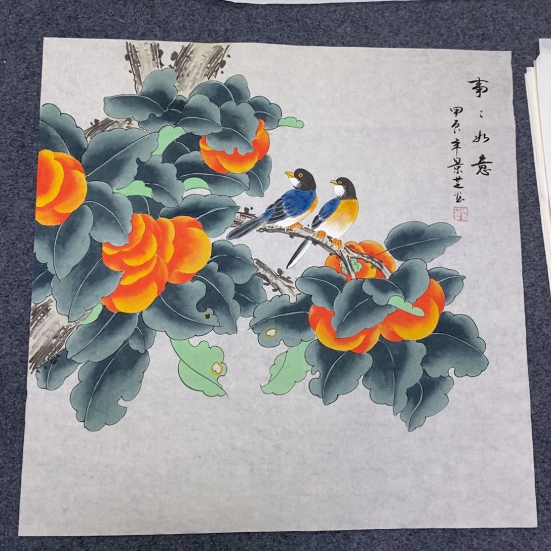 国画尺寸68✖️68工笔手绘国画斗方