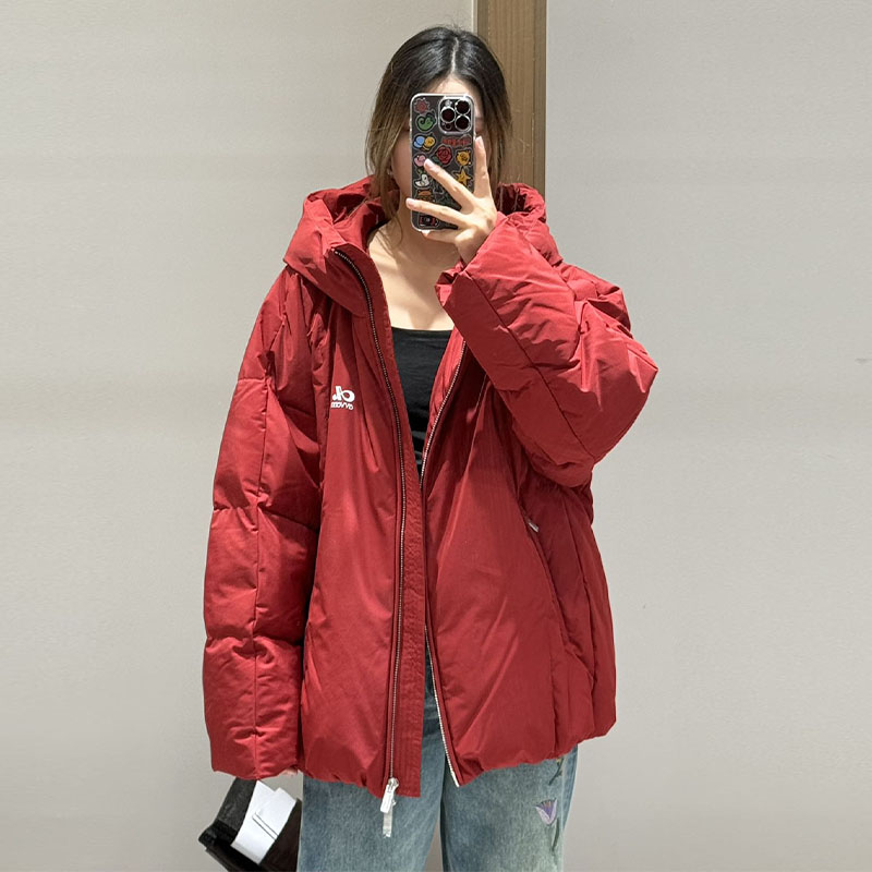 【现货】AVVENN2025冬季新品设计师款戴帽带标长袖羽绒服