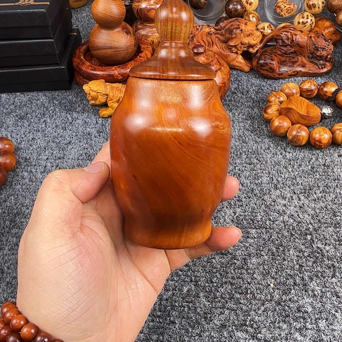 柏木太行崖柏黑油溏心罐子