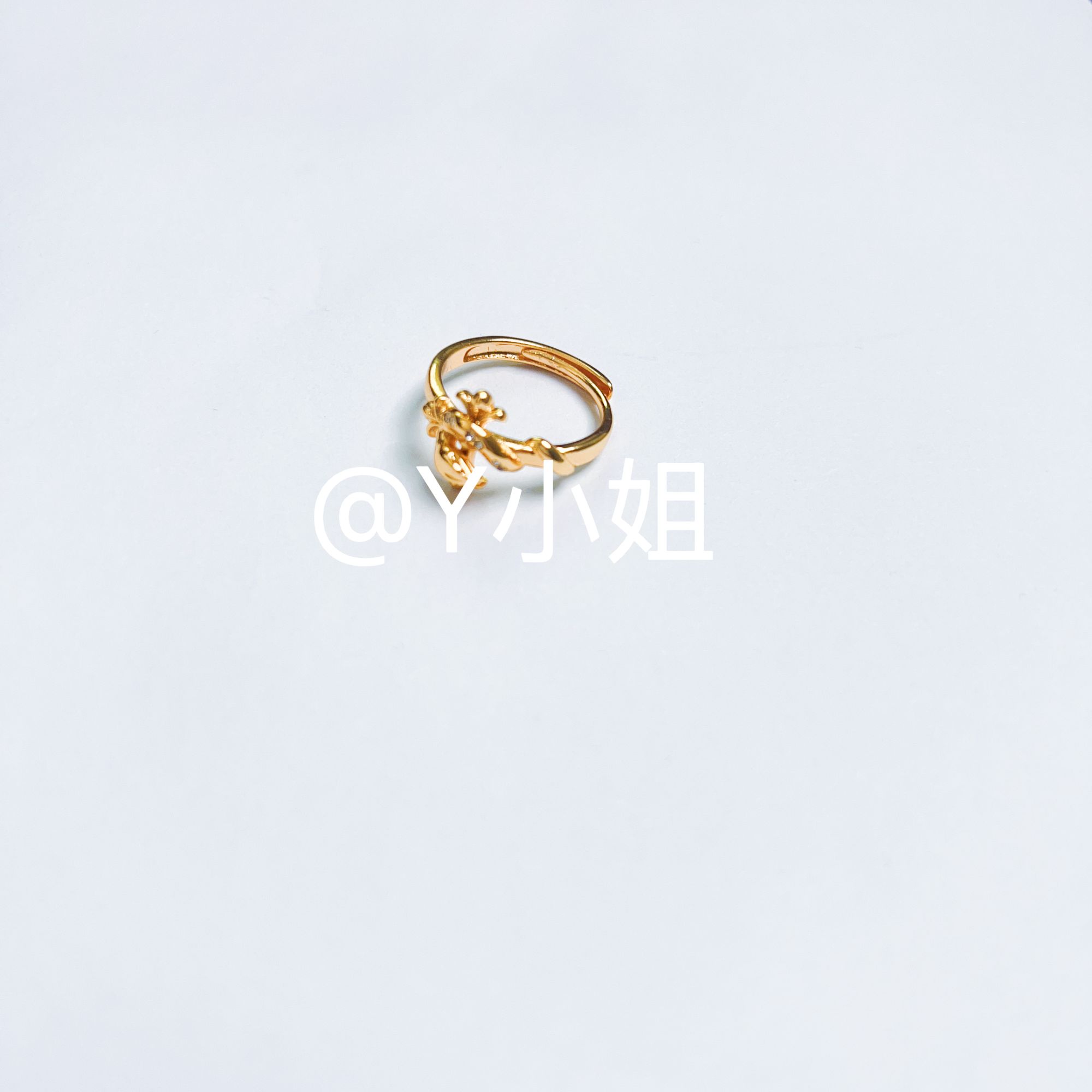 铜合金锆石戒指 蛇年高级感权杖灵蛇项链鸢尾花十字架戒指J101