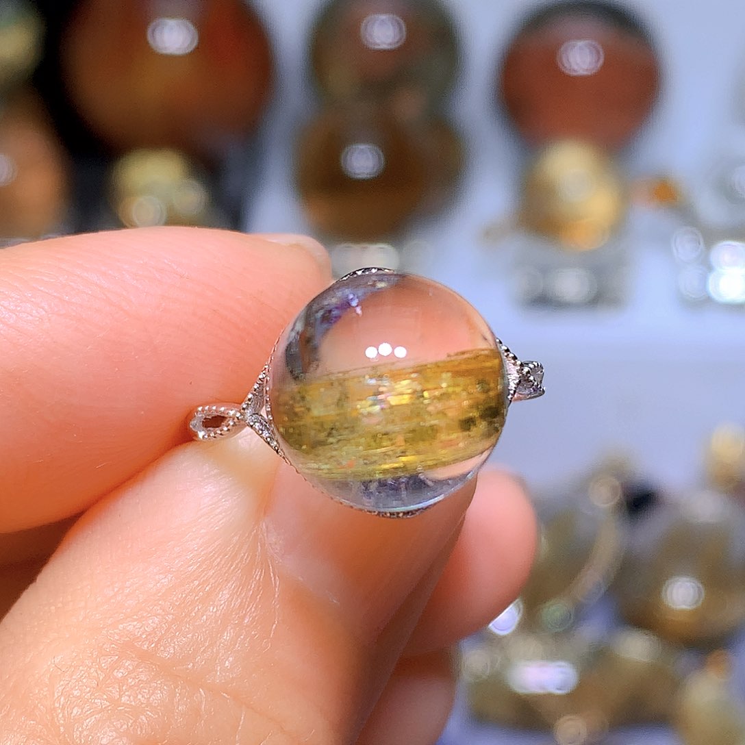 水晶戒指银S925镶嵌天然水晶