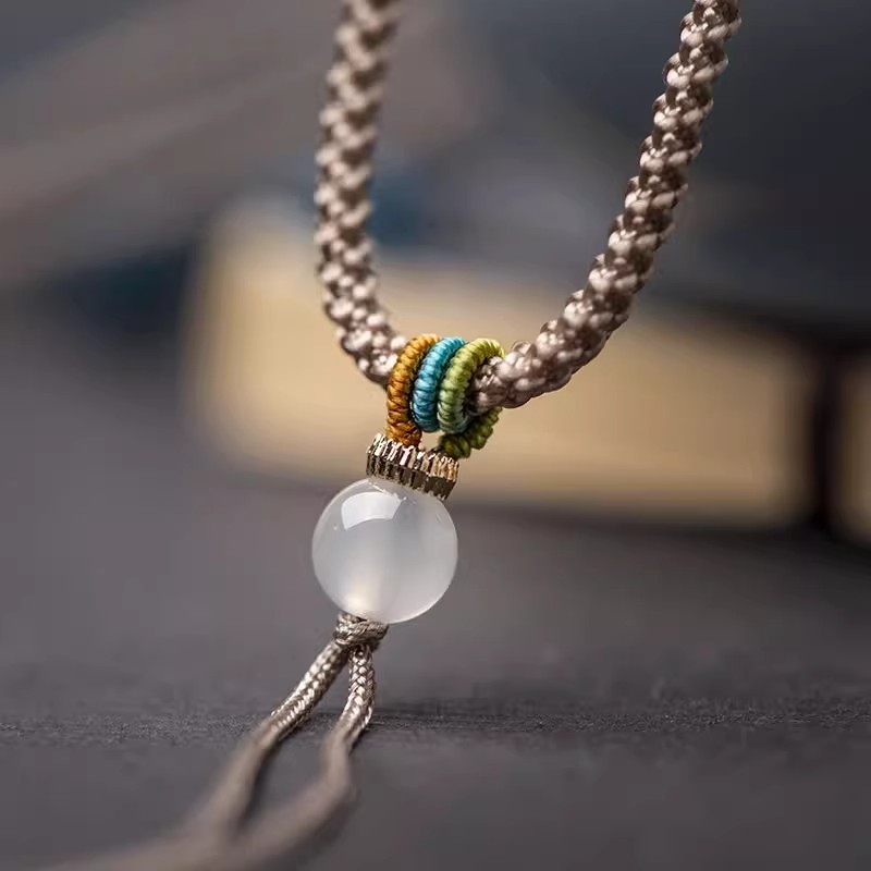 福豆男女款简约百搭玉佩吊坠绳手工轻奢貔貅编织编绳挂脖绳可调节