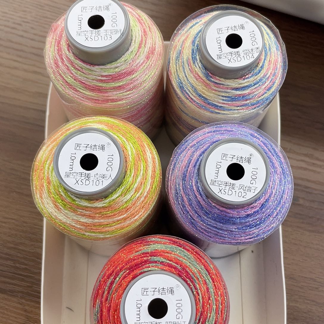 聚酯纤维1.0mm100克段染手搓《花鸟集》