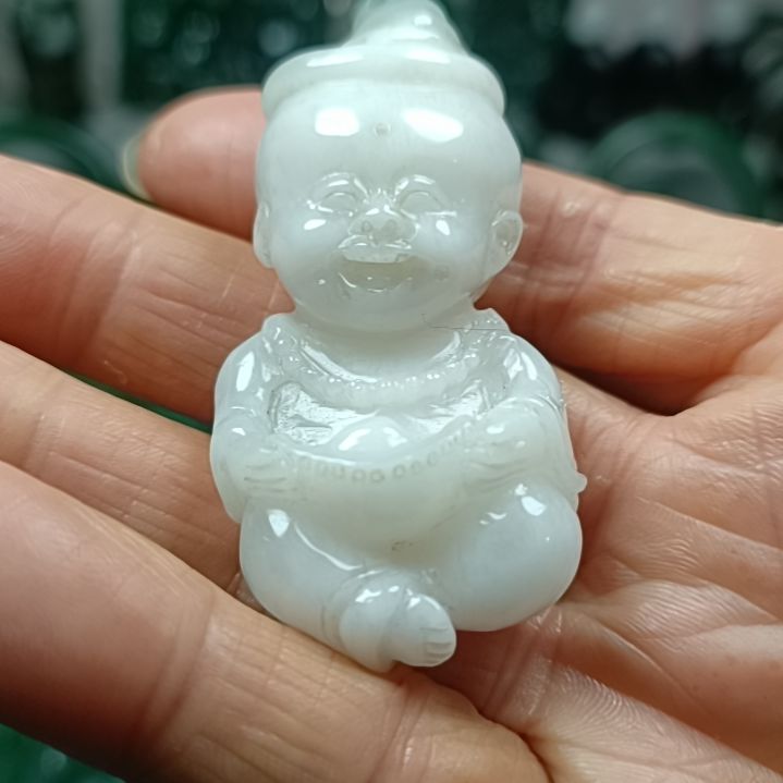 未镶嵌独山玉善财童子