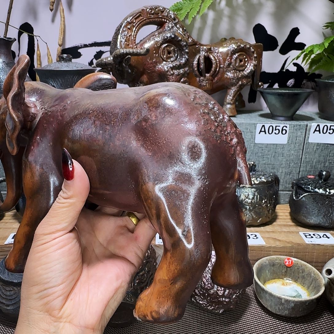 杯悠***得建水紫陶柴烧茶宠