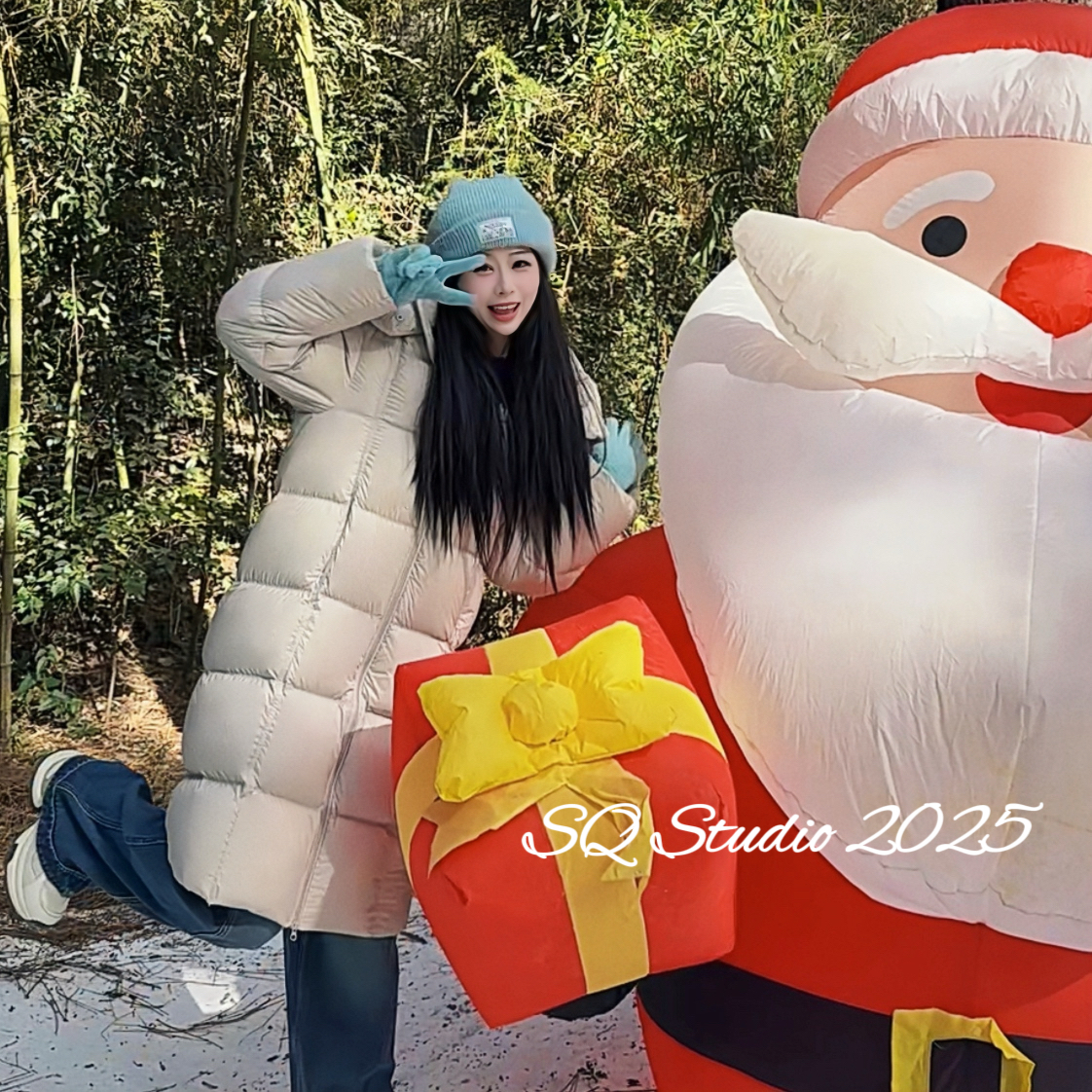 【排骨羽绒服】显瘦保暖长款连帽韩版过膝排骨羽绒服--卡码拍大