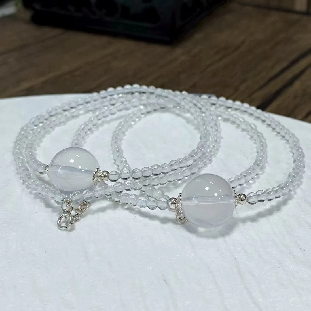 【拾晶轩】原创奶白晶项链 多样性发一件 约3mm 1499BB