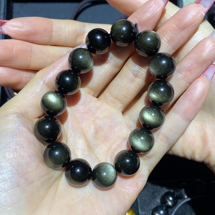 黑曜岩手链未镶嵌燕*