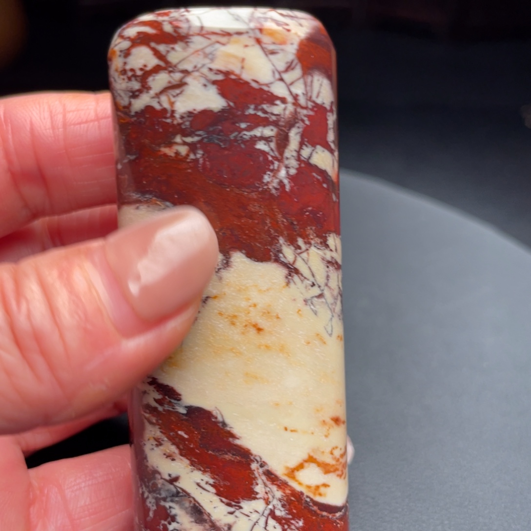 叶***子田黄石昌化石手把件印章牌子