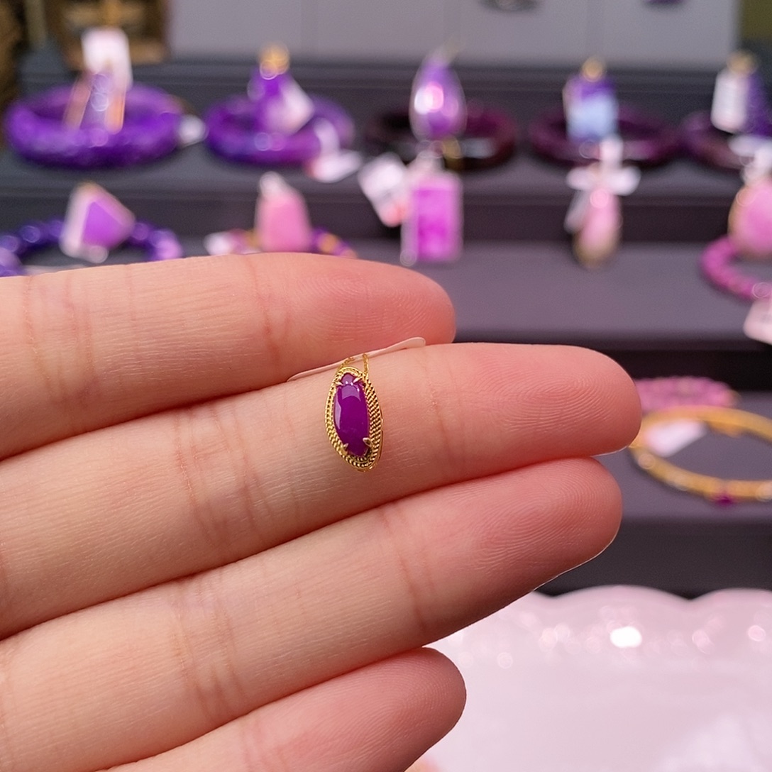 苏纪石（舒俱来）18K金镶嵌吊坠(不含链)